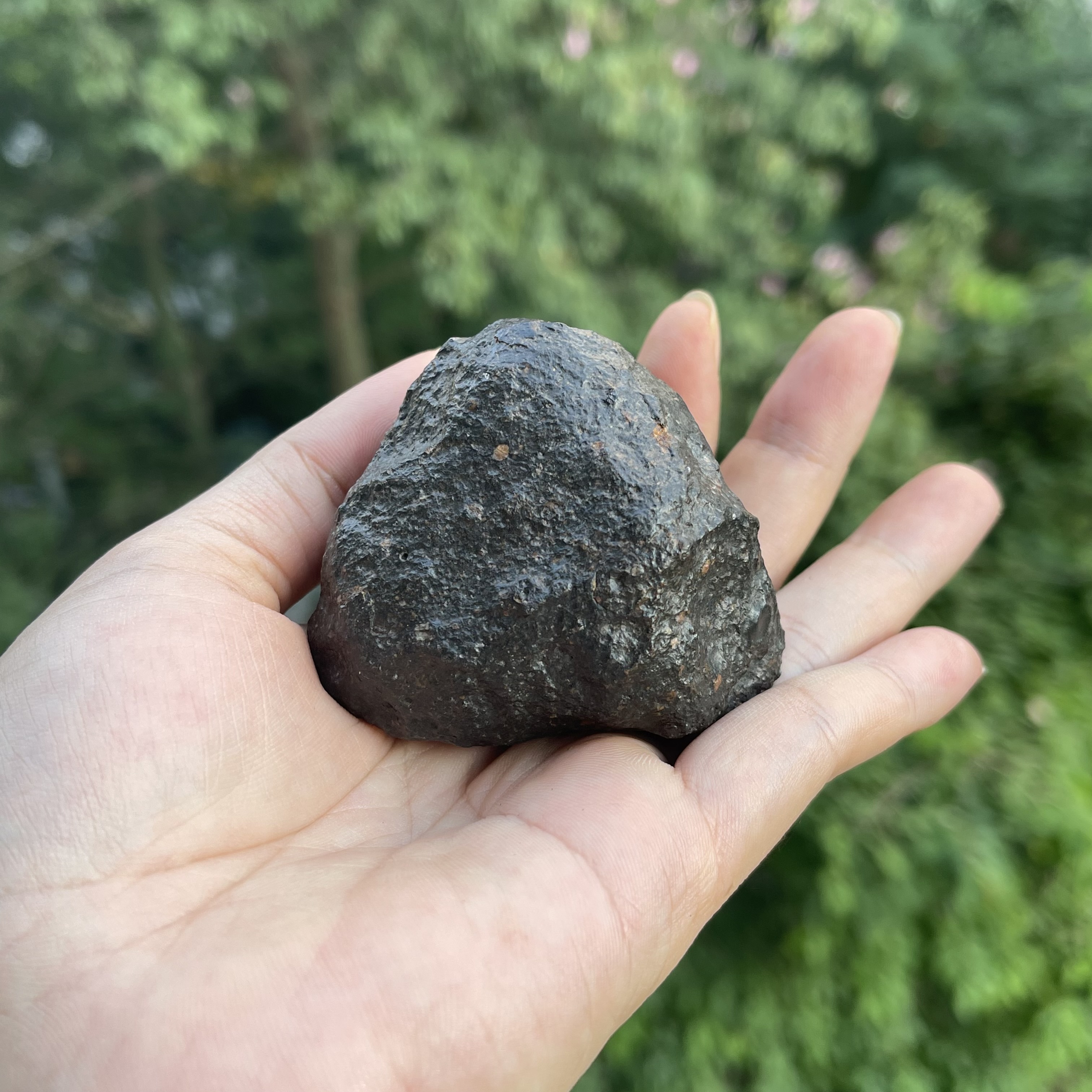 精美的球粒陨石手把件